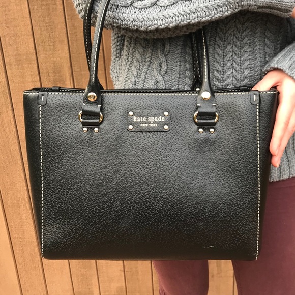 Kate Spade Wellesley Quinn Black Leather Tote - Picture 2 of 11